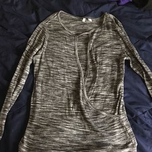 Long sleeve gray casual shirt.